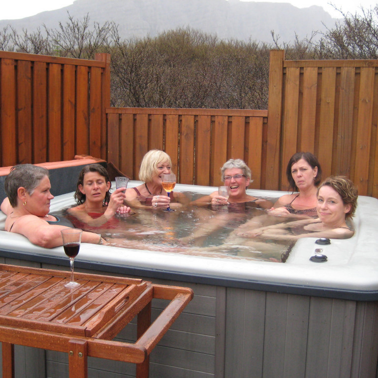 Það var fjör í pottinum