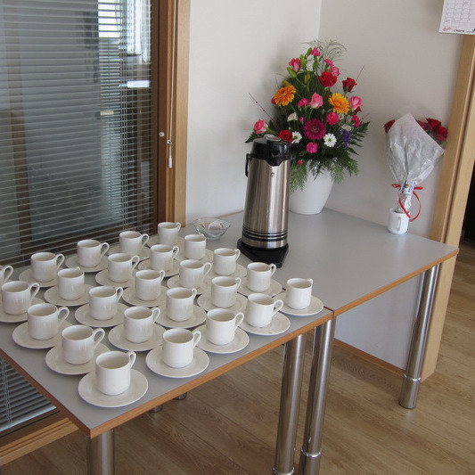 Raðað upp fyrir veisluna