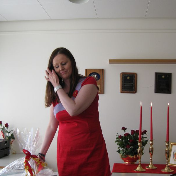 Verðandi formaður Betadeildar, Jónína Hauksdóttir, tilbúin að hefja fundinn.