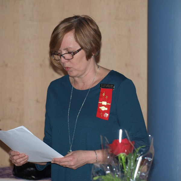 Guðbjörg, landssambandsforseti, flutti ávarp og hvatti félagskonur til dáða