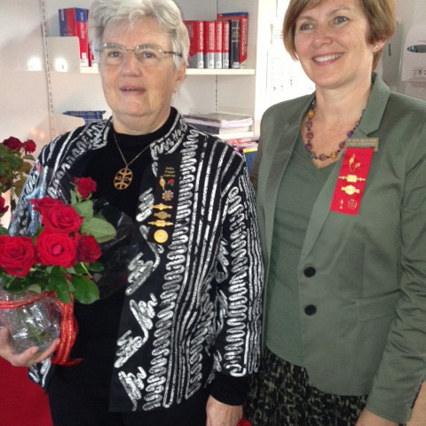 Sigrún Klara og Guðbjörg M. Sveinsdóttir, nýi landssambandsforsetinn, á landssambandsfundi 14.sept. 2013