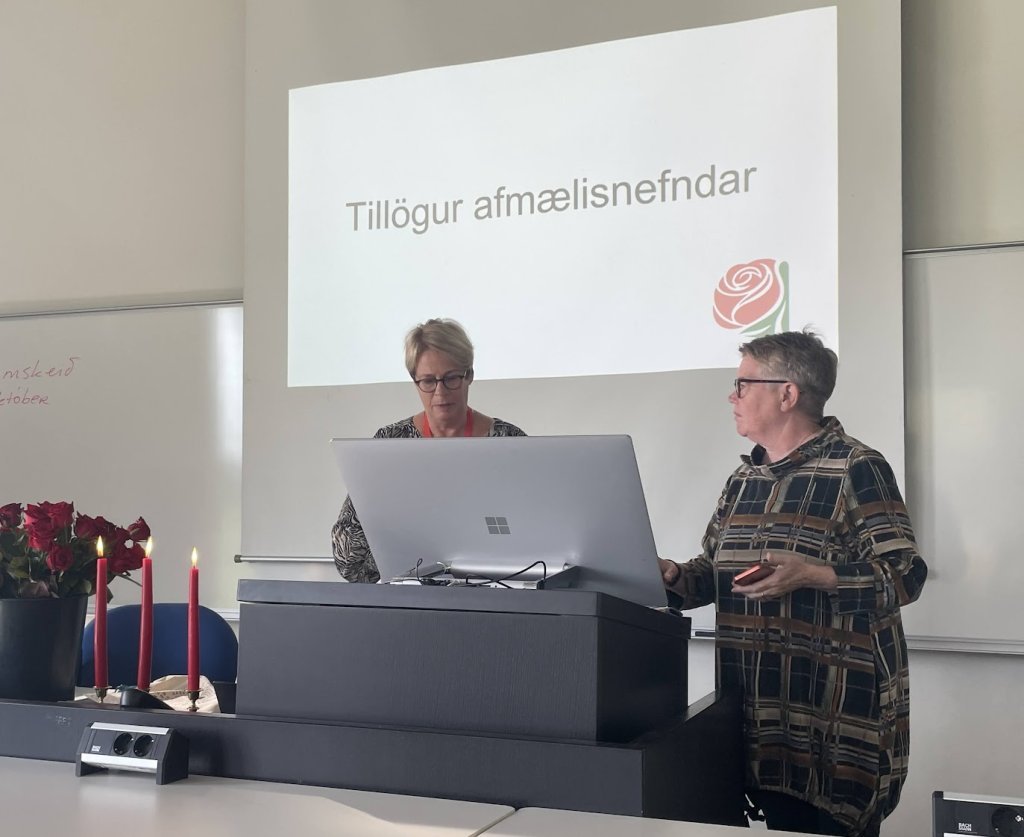 Jóna Benediktsdóttir kynnir tillögur afmælisnefndar 