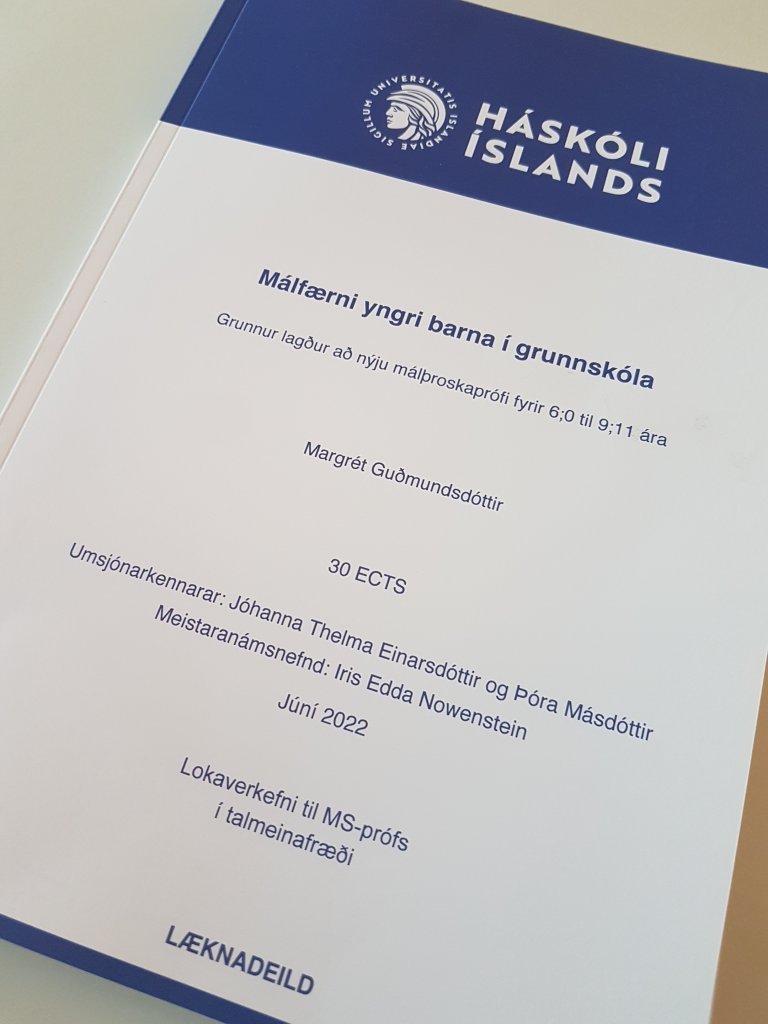 Lokaverkefni til MS prófs - Margrét Guðmundsdóttir Epsilon-systir.