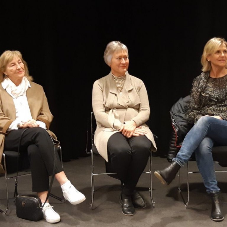 Deildarfundur Deltadeildar í Tónlistarskólanum á Akranesi okt. 2021. Soffía Sigurjónsdóttir, Halldóra Jónsdóttir og Guðlaug Sverrisdóttir.