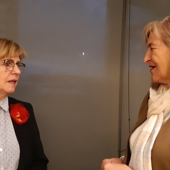 Deildarfundur Deltadeildar í Tónlistarskólanum á Akranesi okt. 2021. Jensína Valdimarsdóttir og Soffía Sigurjónsdóttir.