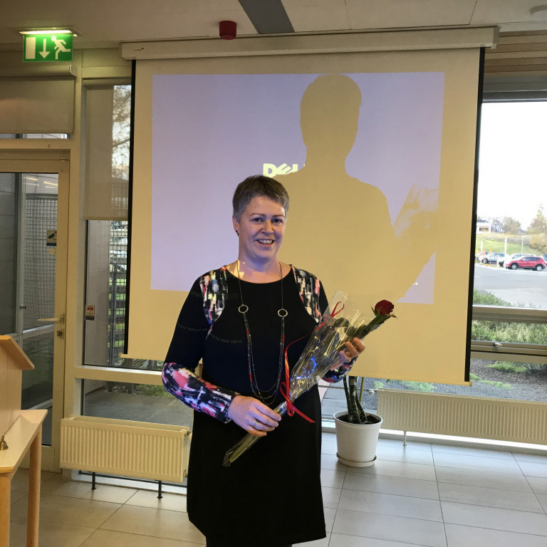 Katrín Fjóla Guðmundsdóttir nýr meðlimur í Mýdeild stjórnaði þinginu af mikilli röggsemi.