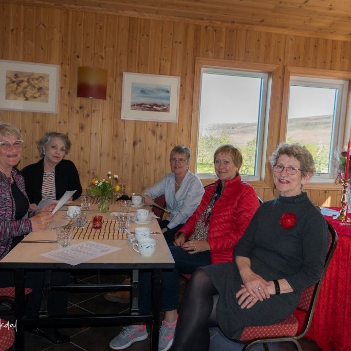 Á vorfundi Delta 2019. Sigrún, Dagný, Sóley, Halldóra og Jónína.