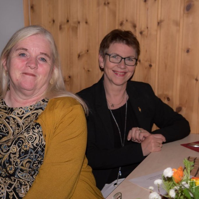 Á vorfundi Delta 2019. Sjöfn og Inga.