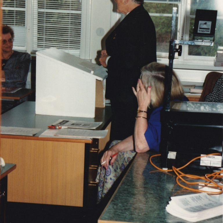 Marjorie Allen forseti alþjóðasamtakanna, ávarpar þinggesti