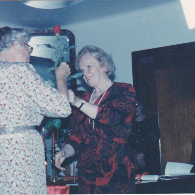 Marjorie Allen forseti alþjóðasamtakanna og Sigríður Valgeirsdóttir, Alfadeild,