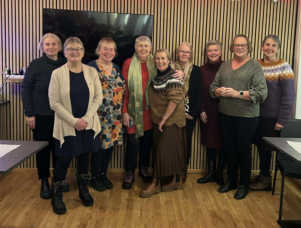 Ruth , Ólafía, Sigga Dís, Steinunn, Brynja, Halldóra, Kristjana, Jórunn og Unnur.