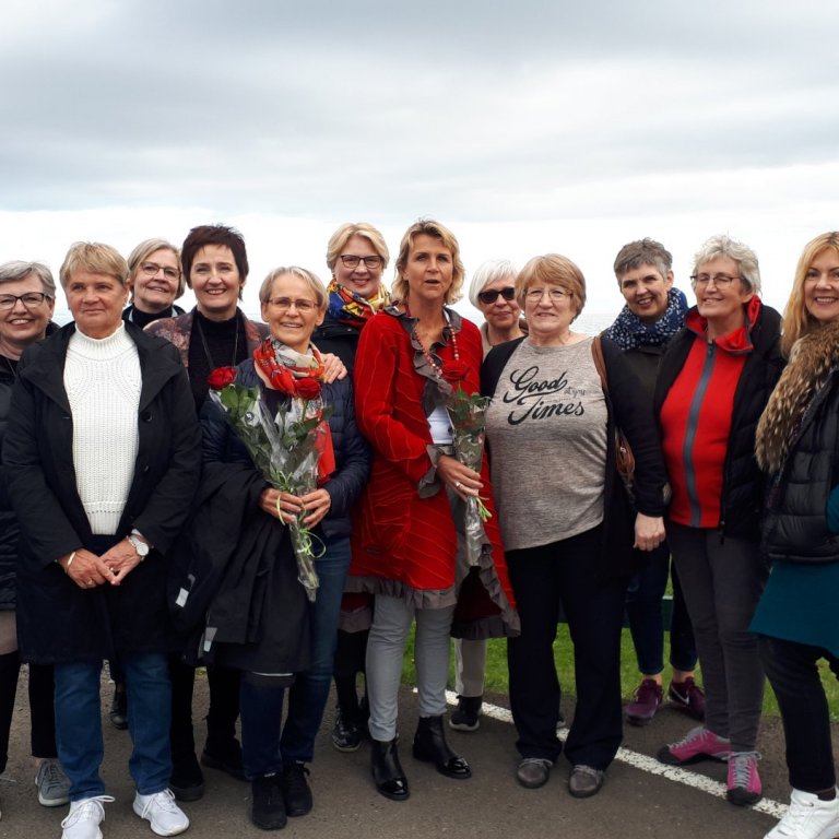 Kappakonur í skoðunarferð á Akranesi.