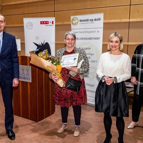 Guðríður ásamt Guðna Th. Jóhannessyni, forseti Íslands, Lilju D. Alfreðsdóttur, mennta- og menningar&hellip;